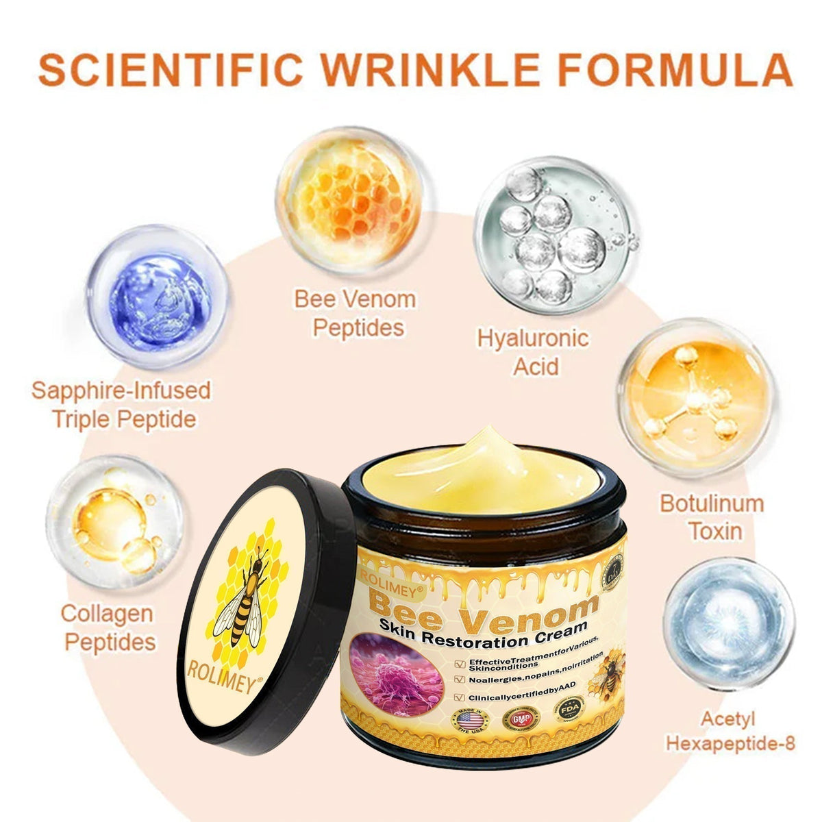 ☀️☀️Official Brand Shop丨Rolimey® Bee venom Pro Comprehensive Cream—Tightening for Skin Types