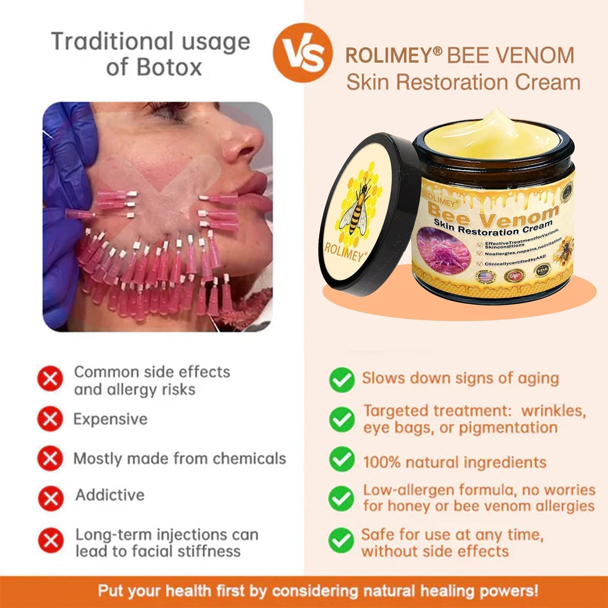 ☀️☀️Official Brand Shop丨Rolimey® Bee venom Pro Comprehensive Cream—Tightening for Skin Types