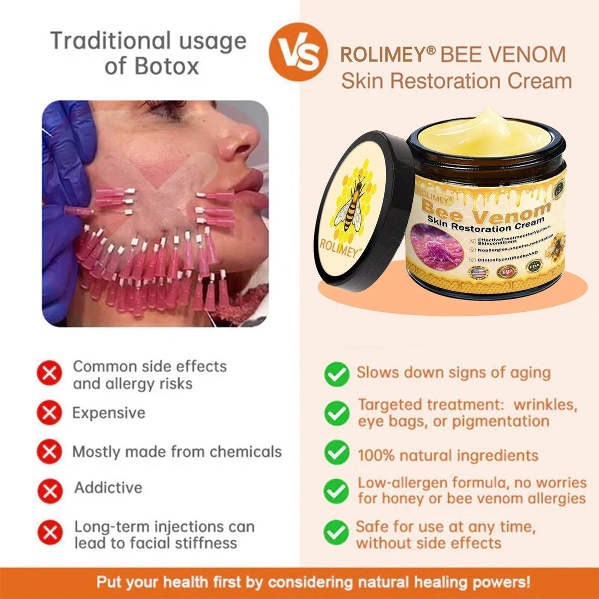 ✅✅Official Brand Shop丨Rolimey® Bee venom Pro Comprehensive Cream—Tightening for Skin Types